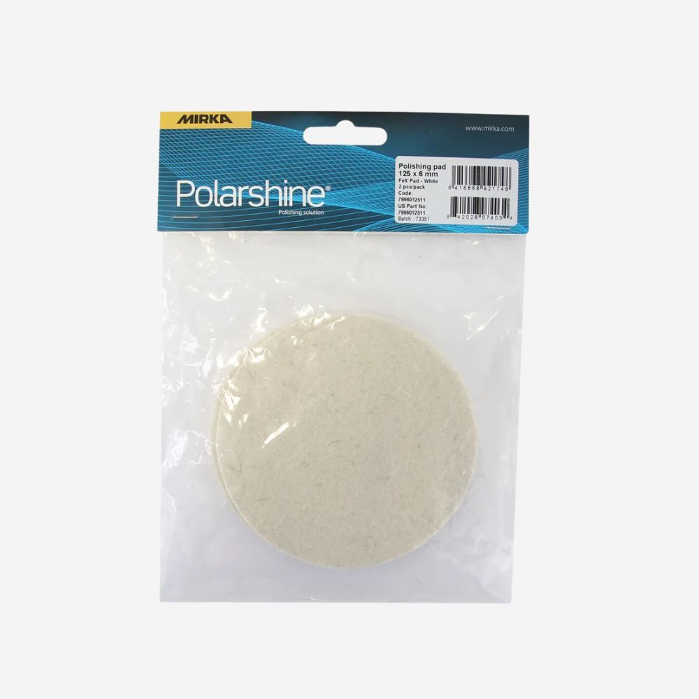 Mirka Polishing Felt Pad White - 125mm - (2)